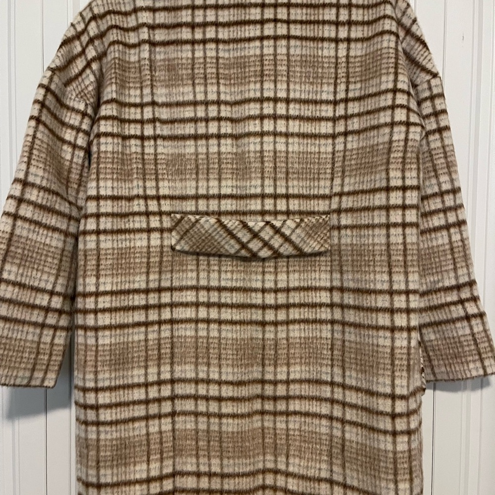 Rylee + Cru Longline Rustic Plaid Coat size XS - Picture 3 of 3